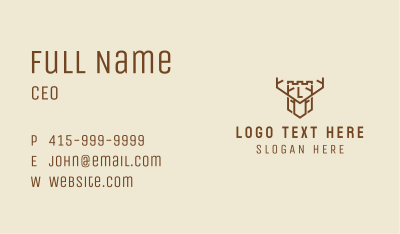 Stag Turret Letter  Business Card Image Preview