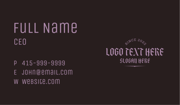 Old Calligraphy Wordmark Business Card Design Image Preview