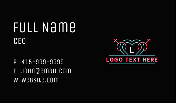 Erotic Neon Night Club Business Card Design Image Preview