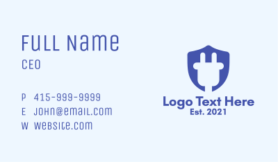 Plug Shield Crest  Business Card Image Preview