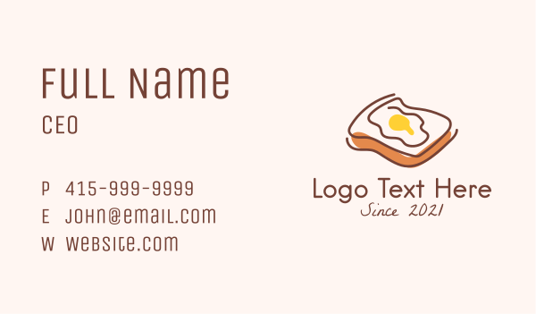 French Egg Toast  Business Card Design Image Preview