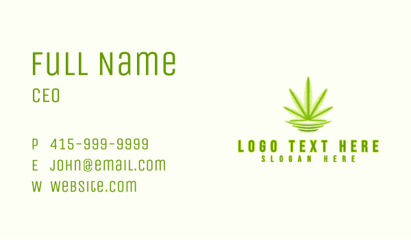 Abstract Green Cannabis Business Card Design Image Preview
