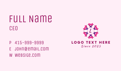 Ornamental Flower Wreath Letter Business Card Image Preview