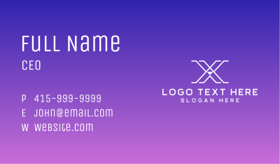 Tech AI Letter X Business Card Image Preview