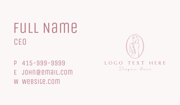 Natural Nude Woman  Business Card Design Image Preview