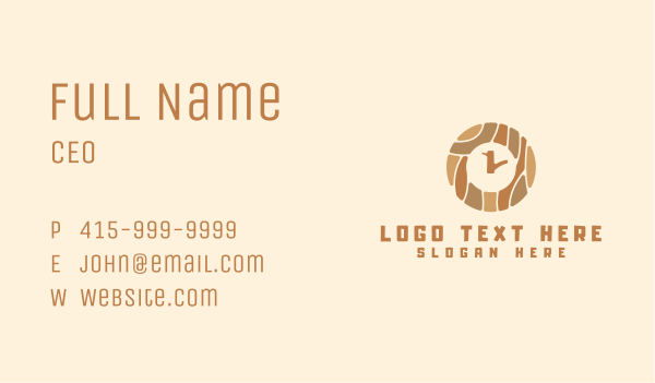 Wood Tree Clock Business Card Design Image Preview