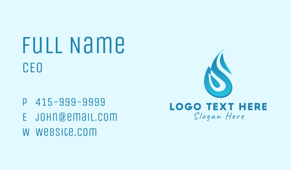 Water Droplet Business Card Design Image Preview