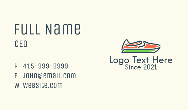 Athletic Shoes  Business Card Design