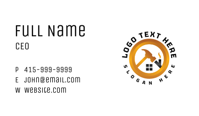 Premium Hammer Construction Business Card Image Preview