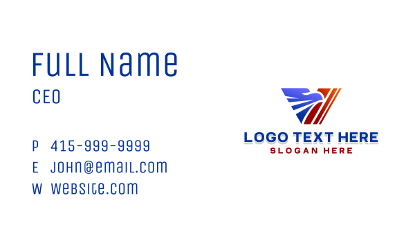 Eagle Aviation Letter V Business Card Design Image Preview