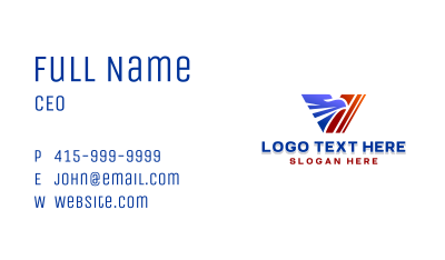Eagle Aviation Letter V Business Card Image Preview