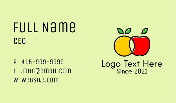 Orange Apple Fruit  Business Card Design Image Preview