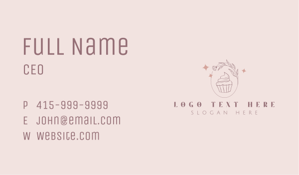 Floral Bakery Cupcake Business Card Design Image Preview
