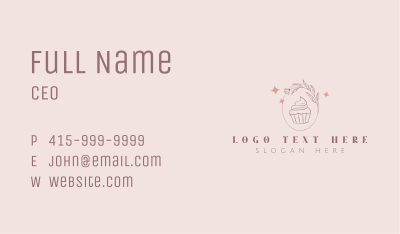Floral Bakery Cupcake Business Card Image Preview