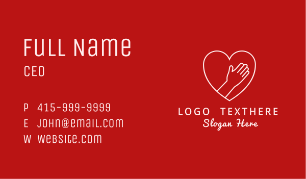 Reaching Hands Heart Frame Business Card Design Image Preview