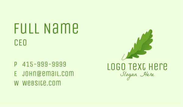 Green Leaf Nature  Business Card Design Image Preview