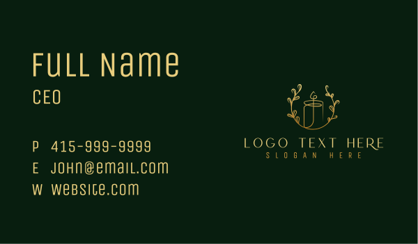 Organic Wax Candle Business Card Design Image Preview