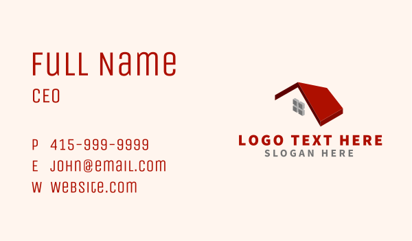Red House Roof Window Business Card Design Image Preview