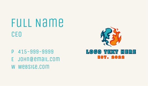 Water Fire Element Business Card Design Image Preview