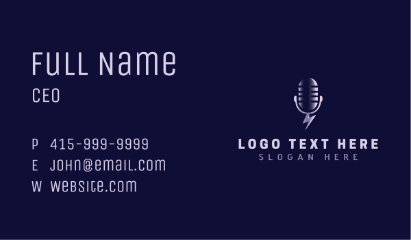 Media Podcast Mic Business Card Design Image Preview