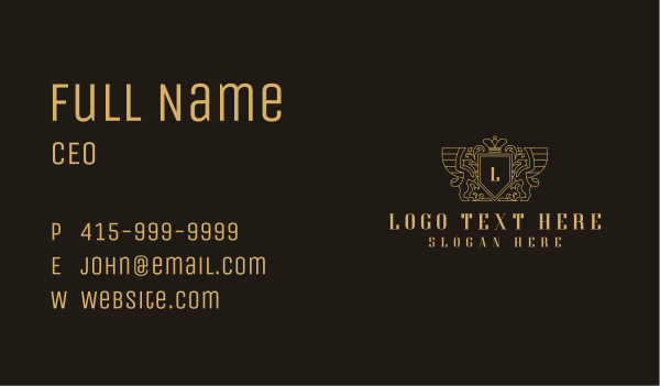 Upscale Royal Griffin Business Card Design Image Preview