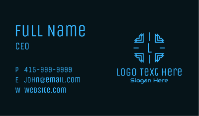 Blue Tech Letter Business Card Image Preview