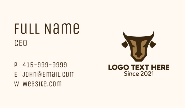 Abstract Brown Cow Business Card Design Image Preview