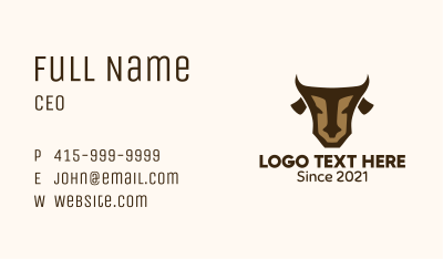 Abstract Brown Cow Business Card Image Preview