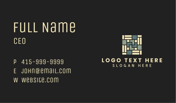 Geometric Floor Tile Business Card Design Image Preview