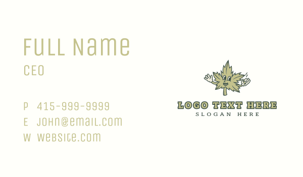 Marijuana Smoking Mascot Business Card Design Image Preview