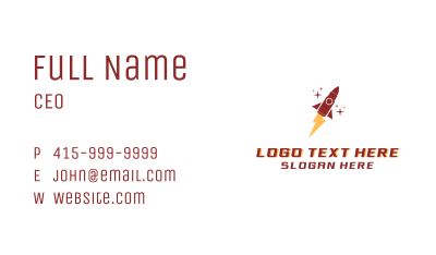 Lightning Bolt Rocket Business Card Image Preview
