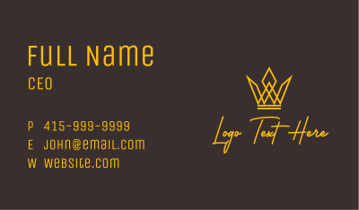 Golden Crown Letter W Business Card Image Preview