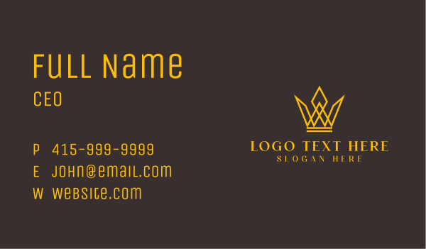 Golden Crown Letter W Business Card Design Image Preview