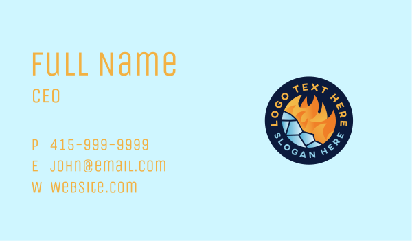 Ice Flame Thermal Cooling Business Card Design Image Preview