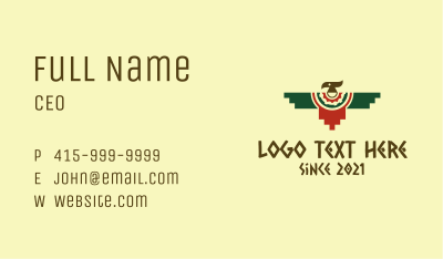 Geometric Quetzalcoatl  Bird Business Card Image Preview