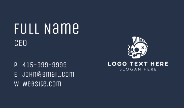 Punk Skull Cigarette Business Card Design Image Preview