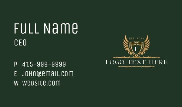Wing Shield Crest Business Card Design Image Preview
