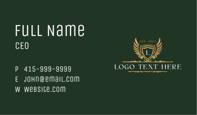 Wing Shield Crest Business Card Image Preview