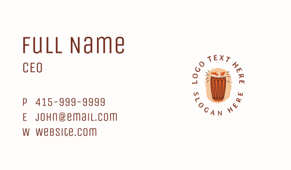 African Music Drum Instrument Business Card Design Image Preview