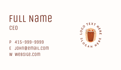 African Music Drum Instrument Business Card Image Preview
