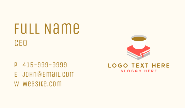 Coffee Book Store  Business Card Design Image Preview