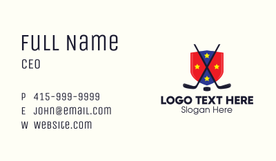 Ice Hockey Team Shield Business Card Image Preview