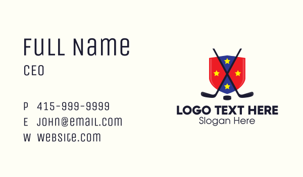 Ice Hockey Team Shield Business Card Design