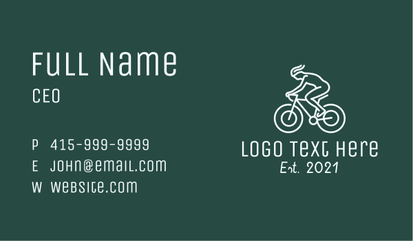 Cyclist Racing Bike Business Card Design Image Preview