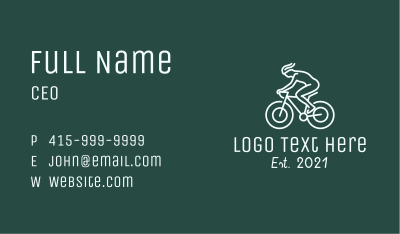 Cyclist Racing Bike Business Card