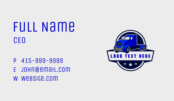 Transportation Trailer Truck  Business Card Design Image Preview