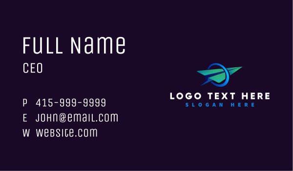 Flight Plane Logistics Business Card Design Image Preview