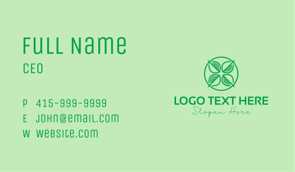 Herbal Leaf Circle Business Card Design Image Preview