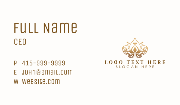 Lotus Wellness Flower Business Card Design Image Preview