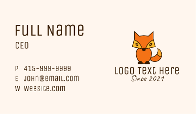 Orange Fox Toy  Business Card